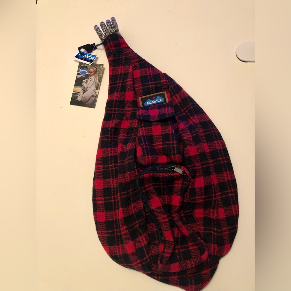 Kavu rope sling bag red plaid - Brand New!
